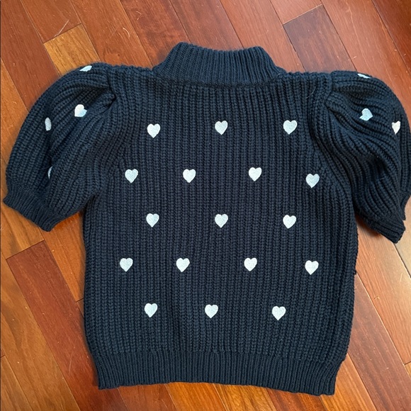 English Factory Navy Sweater with White Heart Accents - Picture 3 of 3